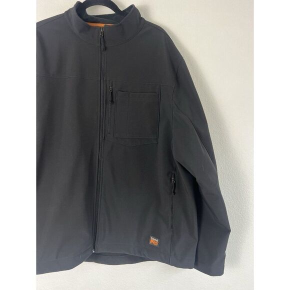 Men's Timberland PRO Power Windproof Black Orange Softshell Jacket Size XXL - Picture 10 of 12